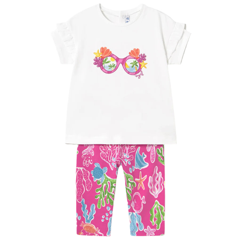 This fabulous Mayoral fuchsia legging set for baby girls