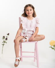 Country Kitchen Bow Playsuit Pink