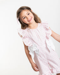 Country Kitchen Bow Playsuit Pink