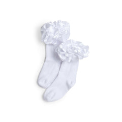 CARAMELO Ruffle Ribbon Ankle Socks White