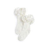 CARAMELO Ruffle Ribbon Ivory Socks Ivory