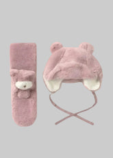 Baby Girls Orchid Fur Hat Scarf Set