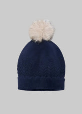 Keep her cozy and stylish with this navy soft knit hat from Mayoral, designed especially for girls.