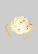 Mayoral reversible sun hat with yellow floral pattern