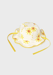 Mayoral reversible sun hat with yellow floral pattern