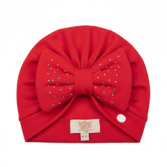 Caramelo Kids Diamante Bow Turban Ivory