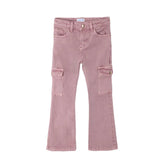 Girls Flared Cargo Trousers Rose