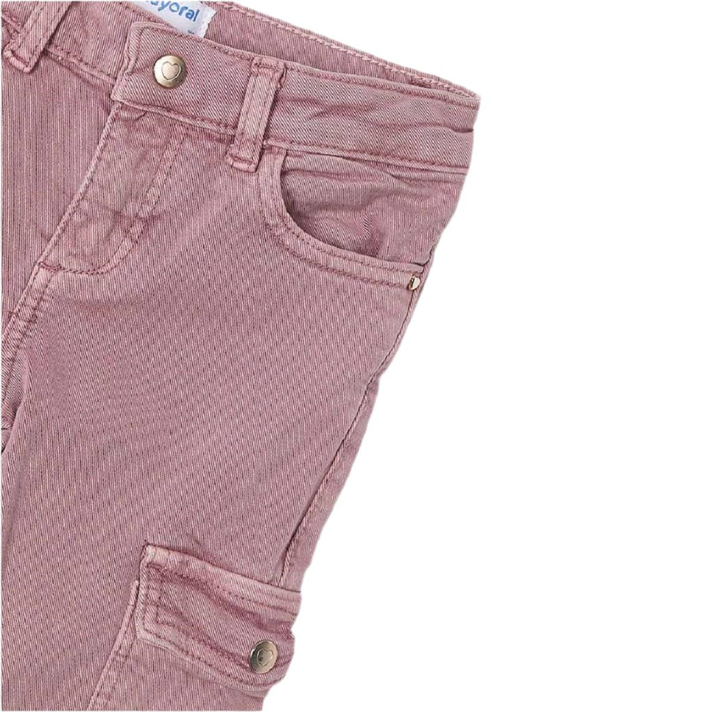 Girls Flared Cargo Trousers Rose Girls Flared Cargo Trousers Rose