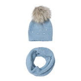 Girls Fur Hat Scarf Set
