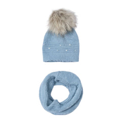 Girls Fur Hat Scarf Set
