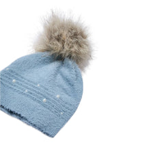 Girls Fur Pom Hat Scarf Set