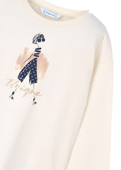 Girls Mayoral Top with Velvet Leggings Navy