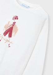 Girls Mayoral Long Sleeved Top and Velvet Leggings