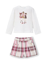 Girls Mayoral Plaid Shorts Set