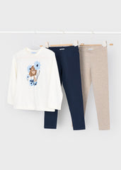 Girls Mayoral Navy 2 Piece Legging Set