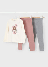 Girls Mayoral Pink 2 Piece Legging Set