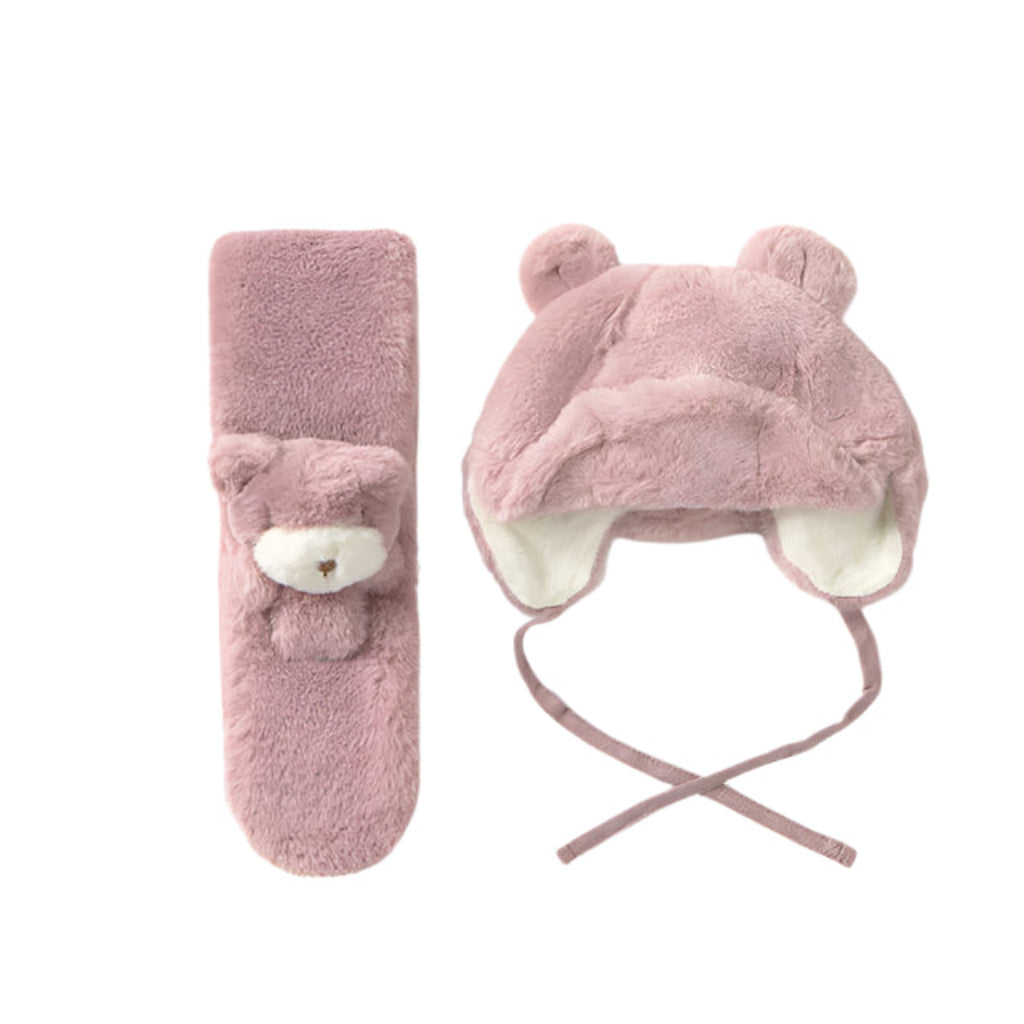 Baby Girls Orchid Fur Hat Scarf Set