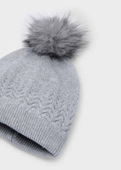 Girls Mayoral Soft Knit Hat Silver