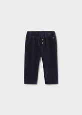 Soft knit trousers in classic blue, crafted from a breathable cotton-blend fabric with just the right stretch. Gentle on delicate skin and easy to move in—perfect for everyday wear.