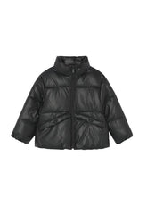Mayoral Girls Padded Jacket in Black. Durable polyurethane and polyester exterior with soft polyester lining and filling for warmth and comfort.
