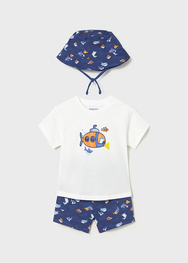 Baby Boys Mayoral Short Set & Hat