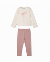 Mayoral girls floral print top paired with soft cotton leggings with elastane for a snug and comfortable wear