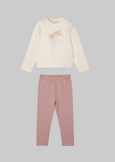 Mayoral girls floral print top paired with soft cotton leggings with elastane for a snug and comfortable wear