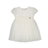 Baby Girls Pleated Tulle Dress Natural
