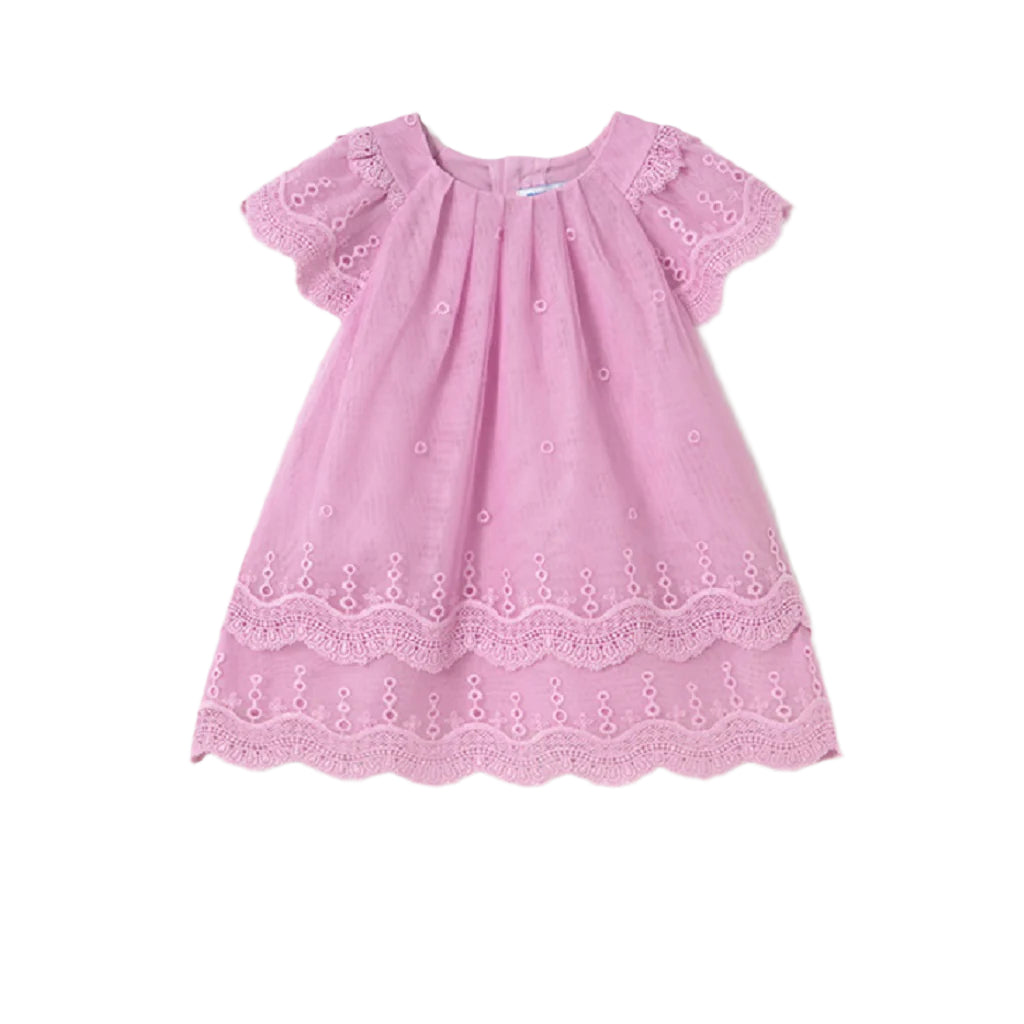 Baby Girls Embroidered Tulle Dress Mauve