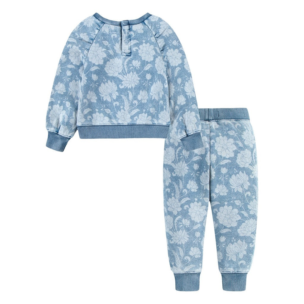 LEVIS Baby Floral 2 Piece Set Blue LEVIS Baby Floral 2 Piece Set Blue