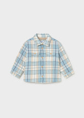 MAYORAL Baby Boys blue check shirt.