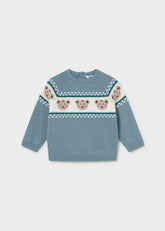 Mayoral Baby Boys Jacquard Jumper in Arctic Blue.