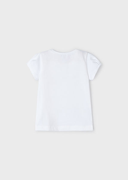 Girls Sophia T-Shirt White Fuchsia