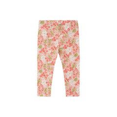 Girls Flower Print Leggings Nude