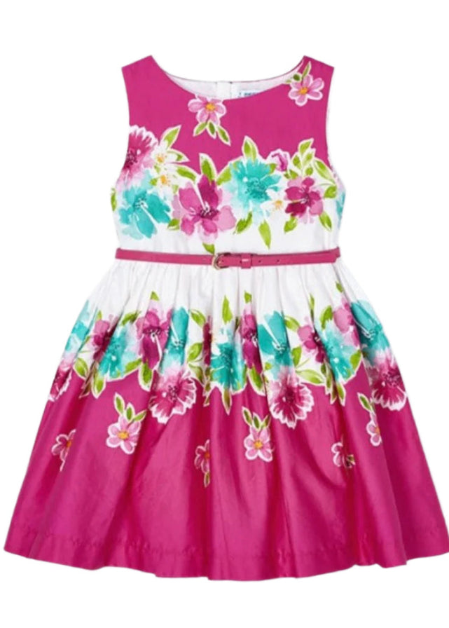 Mayoral Girls Floral Print Dress