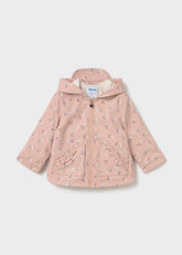 Mayoral Baby Girls Raincoat with charming heart print. Water-resistant polyester and polyurethane exterior with soft polyester lining. Perfect for rainy days in style.