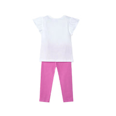 Girls Floral Leggings Set Orchid