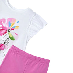 Girls Floral Leggings Set Orchid