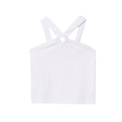Mayoral Ocean Blue halter tank top for girls. White