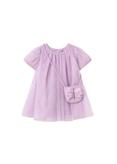 Dress your little girl in elegance with this Mayoral tulle dress in soft mauve. The coordinating bag completes the look perfectly, making it ideal for parties, celebrations, and memorable moments.