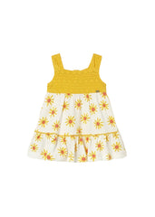 A beautifully crafted Mayoral baby girls' dress featuring delicate guipur lace detailing.