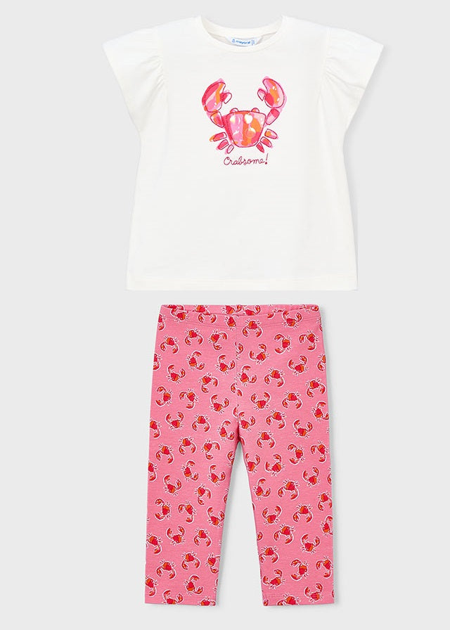 Girls Mayoral Crabsome T-Shirt & Leggings