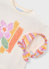Girls Mayoral T-Shirt with Hairband Set