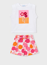 Girls Mayoral Top with Patteren Skorts