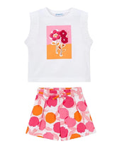 Girls Mayoral Top with Patteren Skorts