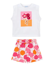 Girls Mayoral Top with Patteren Skorts