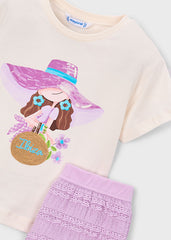Girls Mayoral Lilac Shorts Set