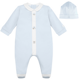 EMILE et ROSE Kent is a traditional baby boy’s babygrow with hat