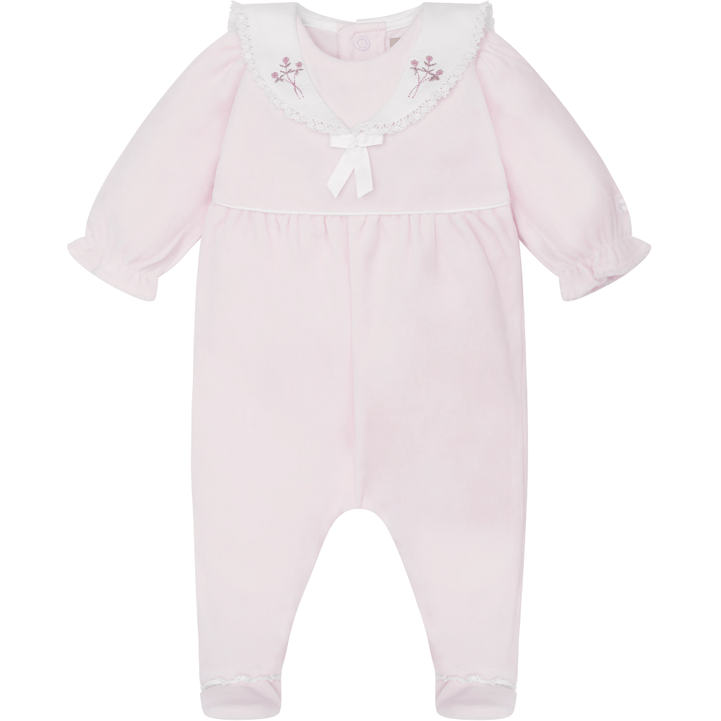 KATIE Baby Pink Velour All In One