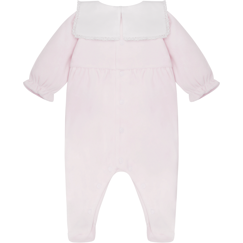 KATIE Baby Pink Velour All In One KATIE Baby Pink Velour All In One